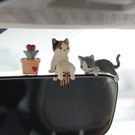 Decoração de Painel de Carro: Kit 4 Gatinhos Fofos em ABS para Personalizar seu Veículo - imagem 5