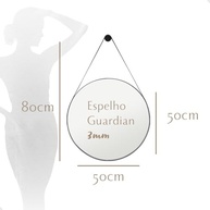 Espelho Redondo Decorativo Escandinavo 50cm com Suporte Café - Design Moderno em Alumínio - imagem 3