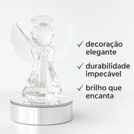 Mini Estátua Anjo Guardião em Cristal K9 8 cm – Escultura Decorativa com Proteção Espiritual e Boas Vibrações - imagem 5