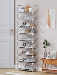 Sapateira Vertical Luxo em Aço Inox – 9 Prateleiras para 27 Pares de Sapatos - imagem 1