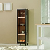 Cristaleira Estante para Livros Ditália 1 Porta em Vidro E-963 - Design Moderno em Preto - imagem 3