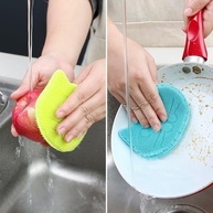 Esponja de Silicone em Forma de Gato - Azul (Pacote com 2) | Multiuso para Cozinha, Banheiro e Maquiagem | Segura, Sustentável e Livre de BPA - imagem 4