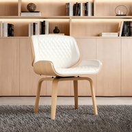 Cadeira Milão Interlocutor Base Fixa Giratória em Couro Premium (Branco Natural) - Design Sofisticado e Conforto Ergonômico - imagem 2