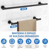 Kit Banheiro 11 Peças em Aço Inox Preto – Organização Moderna e Durável para Banheiro, Cozinha e Quarto - imagem 4