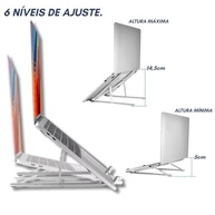 Suporte para Notebook e Tablet em Alumínio Dobrável – 6 Níveis de Inclinação, Portátil com Estojo, Compatível com Tela de 10" a 17" - imagem 5