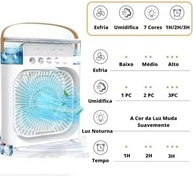 Ventilador de Mesa 4 em 1 com Umidificador e Aromatizador | LED RGB, 3 Velocidades, USB - imagem 5