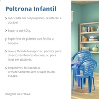 Cadeira Infantil Azul Empilhável em Plástico Reforçado - Conforto e Segurança para Crianças - imagem 5