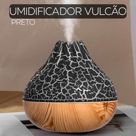 Difusor de Aromas Ultrassônico 300ml com Design Vulcânico e LED Multicolorido - Base em Madeira - imagem 4