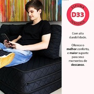 Puff Colchonete Dobrável 3 em 1 com Travesseiro - Sofá Cama Confortável e Versátil - imagem 5