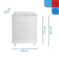 Gabinete para Banheiro com Lavatório Astra Clássica em Plástico Branco - Design Moderno e Funcional - imagem 3