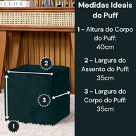 Capa de Puff Quadrado em Veludo Suede com Elástico Ajustável - Proteção e Estilo para Banquinho - imagem 5