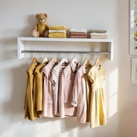 Cabideiro de Parede com Prateleira 60 cm – Arara para Roupas em MDF Branco com Montagem Fácil - imagem 2