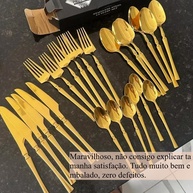 Kit com 24 Peças de Talheres Dourados em Aço Inox – Elegância e Durabilidade para Casa e Restaurante - imagem 4