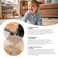 Protetor de Quina para Bebê em Silicone Transparente - Kit com 10 Peças para Segurança em Móveis - imagem 3