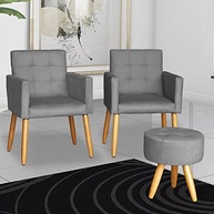 Puff Decorativo Redondo Moderno Resistente em Cinza | Conforto e Estilo para Qualquer Ambiente - imagem 5