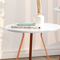 Mesinha Lateral Sofia - Apoio Decorativo Redondo com Pés de Ferro em Cobre - imagem 5