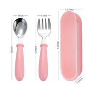 Conjunto de Talheres Infantil Colorido em Aço Inoxidável - Rosa | Design Ergonômico e Seguro para Crianças - imagem 2