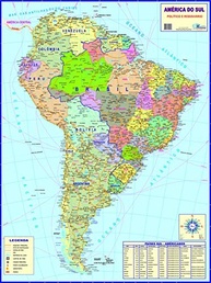 Mapa Político da América do Sul Gigante - 89x117cm em Português - imagem 2