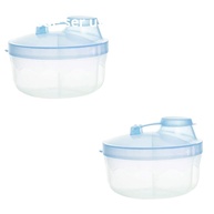 Kit 2 Porta Leite em Pó para Bebê e Alimentos - 3 Compartimentos 50ml Cada (Azul Bebê) - imagem 1
