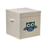 Caixa Organizadora Infantil com Tampa em Linho - Design Coruja e Animais | Baú Decorativo para Brinquedos - imagem 5