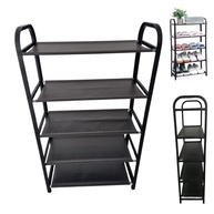Sapateira Organizadora 5 Andares em Plástico e Metal | Prateleira Multiuso para Sapatos, Livros e Brinquedos (Preto) - imagem 1