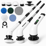 Esfregão Elétrico 9 em 1 com Rotação 360° – Escova Recarregável Sem Fio com Cabo Ajustável e 9 Cabeças para Limpeza Completa - imagem 1