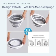 Balde Retrátil 5L em Silicone com Alça Ergonômica - Dobrável, Multiuso e Portátil para Casa, Praia e Viagem (Laranja) - imagem 3