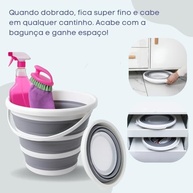 Balde Retrátil 5L em Silicone com Alça Ergonômica - Dobrável, Multiuso e Portátil para Casa, Praia e Viagem (Laranja) - imagem 5