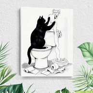 Arte de Parede Engraçada de Gato em Tela - Decoração Estética para Amantes de Gatos - imagem 2