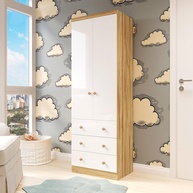 Guarda-Roupa Infantil 2 Portas e 3 Gavetas em MDF - Design Moderno e Seguro - imagem 1