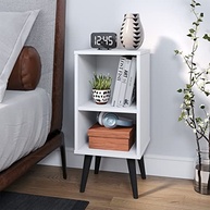 Kit com 2 Mesas de Cabeceira Retrô com Prateleira Charme - Design Elegante em Branco - imagem 3