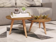 Mesa de Centro Redonda Tripé Retro em Freijó - Design Elegante e Funcional para sua Sala - imagem 2