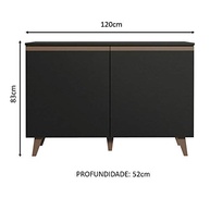 Balcão Cantinho do Café Madesa Reims 2 Portas - Design Moderno em Preto - imagem 3