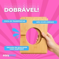 Banquinho de Cócoras Dobrável EASYPOOP em Madeira Natural - Apoio Sanitário Antiderrapante para Saúde Intestinal - imagem 4