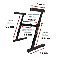 Suporte Estante em Z Desmontável Preto NIKKAL - Ideal para Teclados Musicais e Pianos Digitais - imagem 3