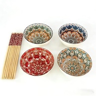 Jogo Oriental para 4 Pessoas - Bowl e Tigela em Porcelana com Hashi | Presente Elegante para Comida Asiática - imagem 2