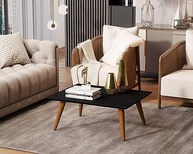 Mesa de Centro Retrô em Preto Fosco - Design Elegante para Sala de Estar - imagem 3