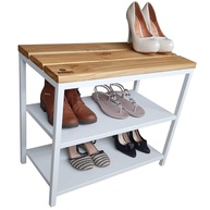 Banco Sapateira Strassis Design SD-5003-60 em Madeira e Metal Preto – Organize com Estilo e Resistência - imagem 1