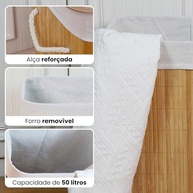 Cesto de Roupa Suja em Bambu com Tampa e Alças - Design Moderno e Sustentável para Banheiro e Lavanderia - imagem 5