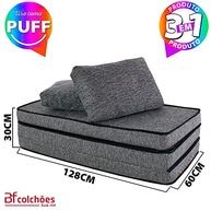 Puff Colchonete Dobrável 3 em 1 com Travesseiro - Sofá Cama Confortável e Versátil para Casa e Viagem - imagem 4