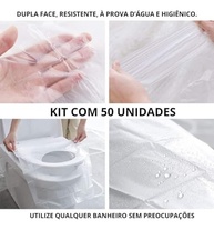 Kit 50 Protetores de Assento Sanitário - Capas Impermeáveis para Vaso em Viagens e Banheiros Públicos - imagem 5