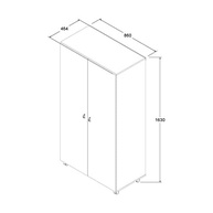 Armário Multiuso Ditália AR-70 2 Portas com Rodízios – Design Moderno e Versátil em Preto Fosco - imagem 3