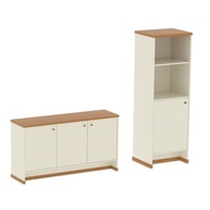Kit Escritório Buffet e Armário Berlin - Design Moderno em Offwhite/Naturale | Vianossa - imagem 4