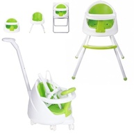 Cadeirão Alimentação 4 em 1 Multifuncional com Volante e Guia - Cadeira Booster que Vira Carrinho Infantil até 5 Anos - imagem 2