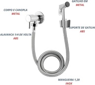 Ducha Higiênica Luxo em Metal 100% - Sistema 1/4 Volta, Design Moderno e Alta Durabilidade - imagem 4
