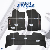 Jogo de Tapetes Emborrachados Premium Impermeável para Toyota Hilux 2019-2024 (3 Peças) - imagem 3