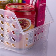 Cestinha de Plástico Retangular Organizadora Empilhável Incolor - Plasútil - imagem 4