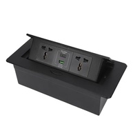 Hyuduo Faixa de Energia Pop-up: 2 Tomadas CA 4000W, USB/Tipo-C Integrada para Mesas de Conferência e Escritório - imagem 4