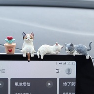 Enfeite de Painel de Carro Fofo: Gato Miniatura de Desenho Animado para Decoração e Exibição - imagem 5