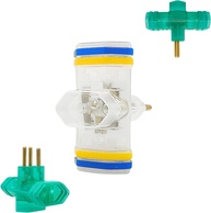 Adaptador Tomada Universal Tipo N Benjamim T 3 Entradas Transparente 10A 250V Bivolt - Complete Store® - imagem 1